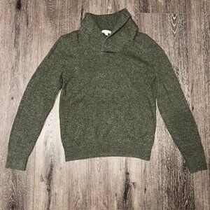 GAP V-Neck Pullover Sweater Womens S Olive Green Long Sleeve Casual 100% Cotton
